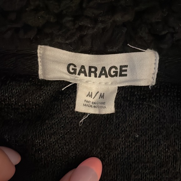 Garage black cropped teddy jacket - Picture 2 of 2